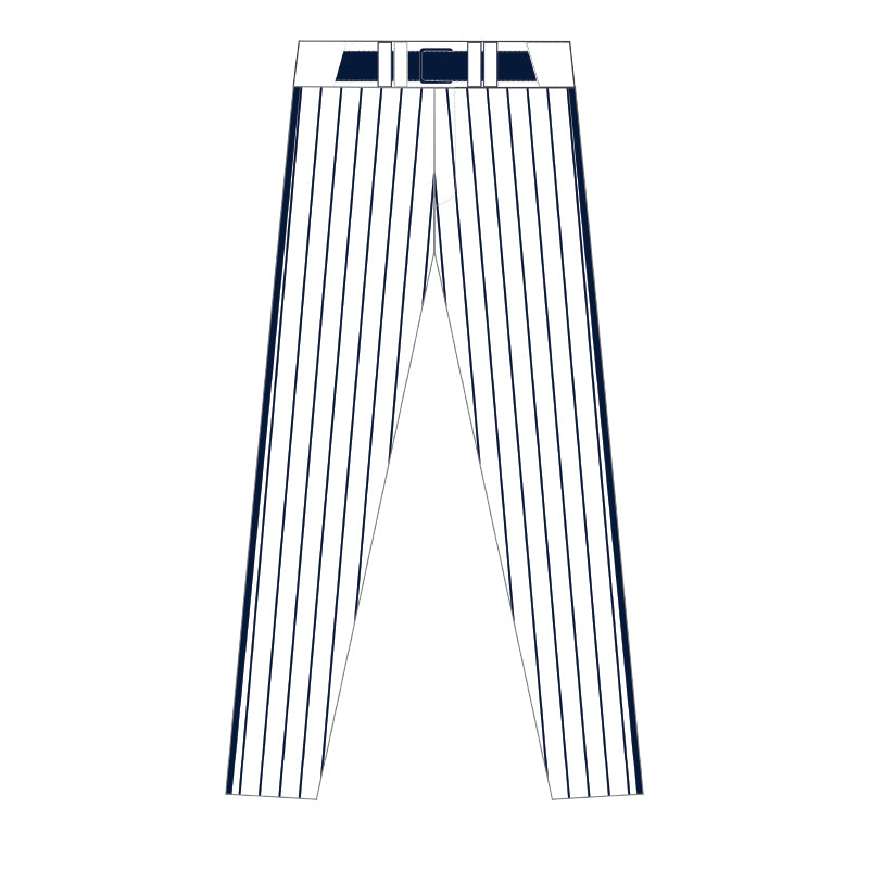 New Level Baseball Sublimated Pants - White with Navy Pinstripes